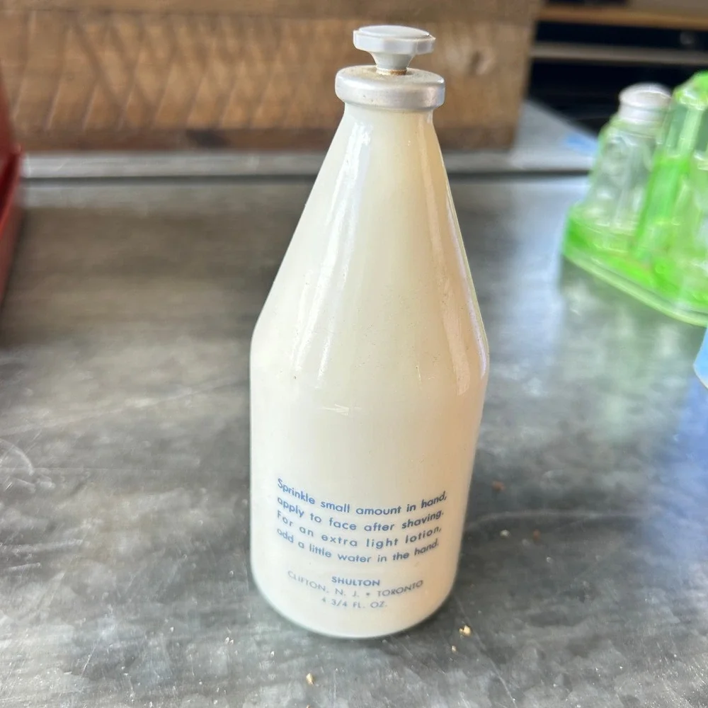 Vintage Shulton Old Spice After Shave Milk Glass Ship Bottle 4.75 Oz USA